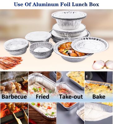 일률적인 두께와 높은 온도 및 낮은 온도 저항성을 가진 식품 등급 알루미늄 필름 점심 상자