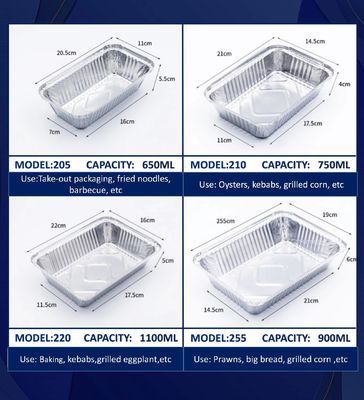 내열 알루미늄 호일 도시락, 합금 8011 및 일회용 식품 포장을 위한 스탬핑 공정