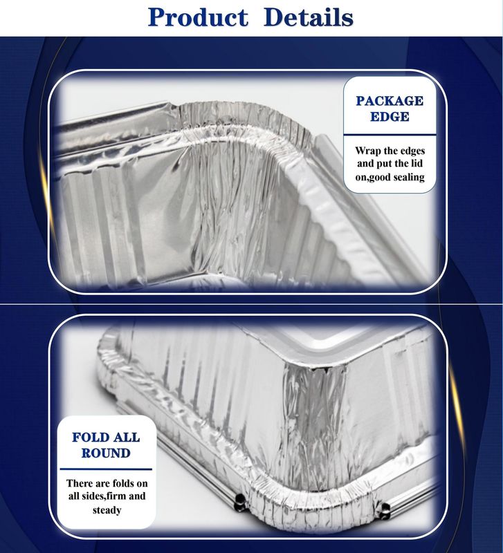 열에 강하고 위생적인 알루미늄 호일 음식 용기, 편리한 음식 보관을 위해