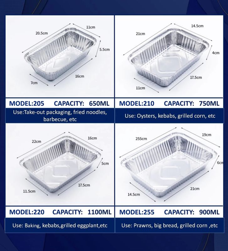 음식 등급 고온 내성 맞춤형 알루미늄 호일 도시락 - 급식 산업용